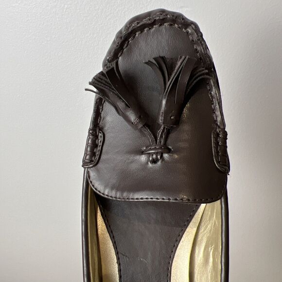 Chaps Womens Patsy Drk Brown Tassel Loafer 8B Slip-On Casual Dress Shoe Low Heel - Picture 8 of 16